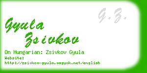 gyula zsivkov business card